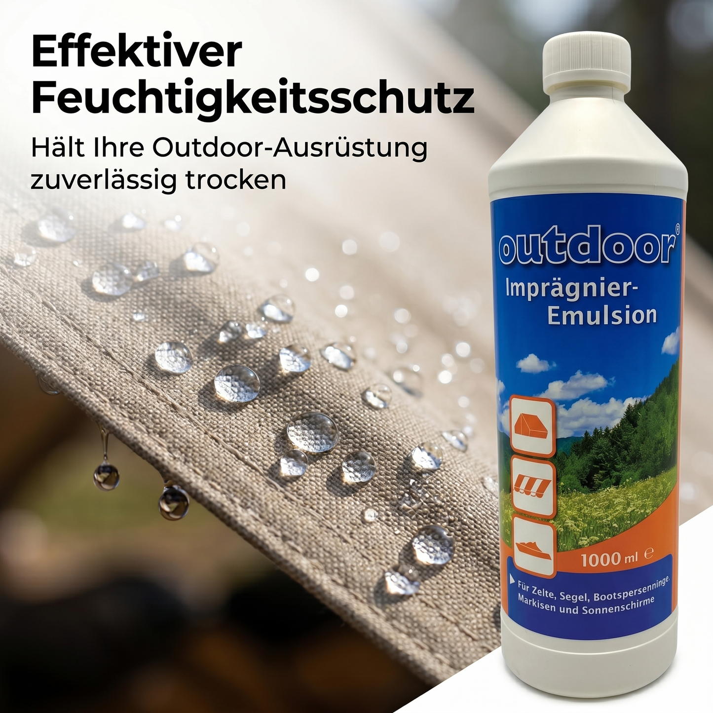 Zelt Imprägniermittel Emulsion 1000 ml Imprägnierung Markise Sonnenschirm