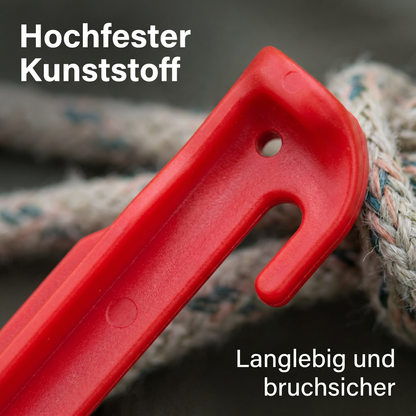 Zelt-Heringe Kunststoff 30 cm - 5 Stück Rot, ultraleichte Erdnägel für Ihr Zelt