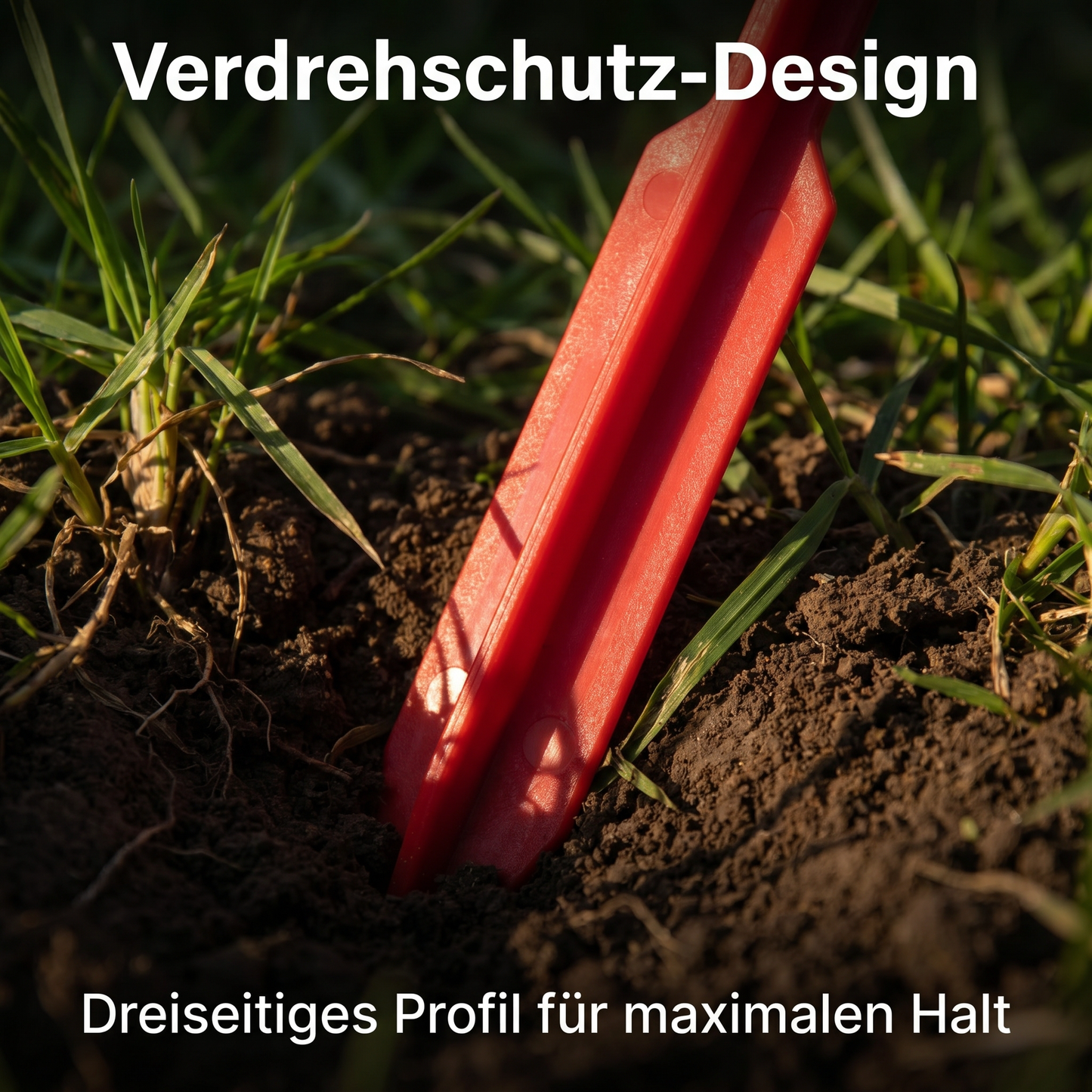 Zelt-Heringe Kunststoff 30 cm - 5 Stück Rot, ultraleichte Erdnägel für Ihr Zelt