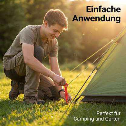 Zelt-Heringe Kunststoff 30 cm - 5 Stück Rot, ultraleichte Erdnägel für Ihr Zelt