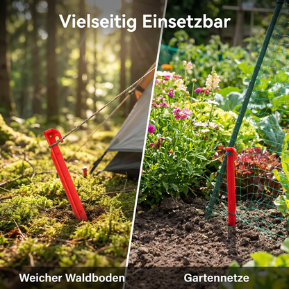 Zelt-Heringe Kunststoff 30 cm - 5 Stück Rot, ultraleichte Erdnägel für Ihr Zelt
