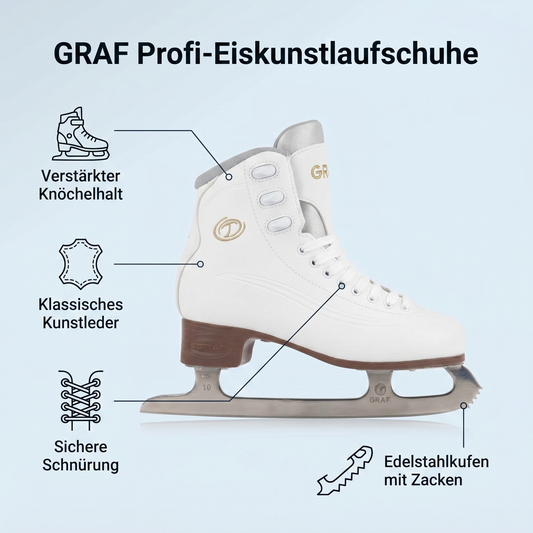 Kunstlauf Schlittschuhe Graf V2 - Komfortable Kunstlauf Schlittschuhe mit Polsterung für besten Halt
