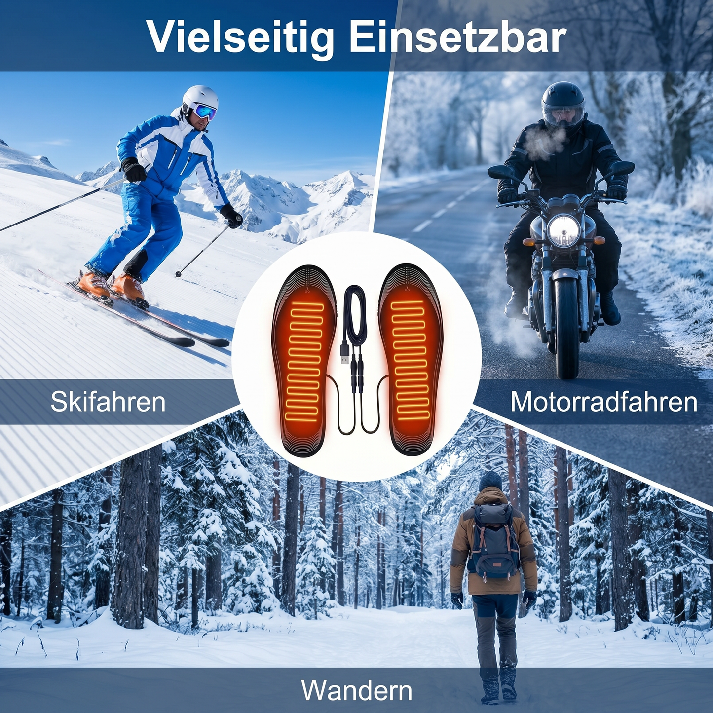 Beheizbare Schuhsohle Heiz Sohle Gr 35 bis 44 USB Anschluß