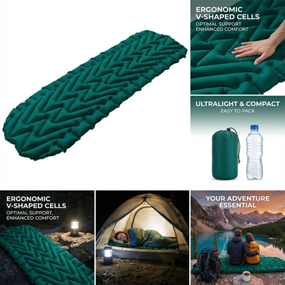 Trekking Matte Isomatte Luftbett 193 cm x 56 cm Ideal für Backpacking 600g