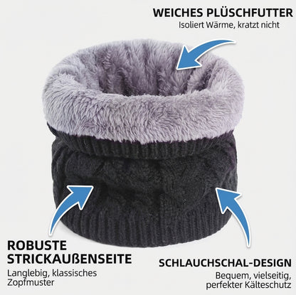 Schlauchschal Schwarz mit Fleecefutter Sehr warm Loop Schal Ski Wandern
