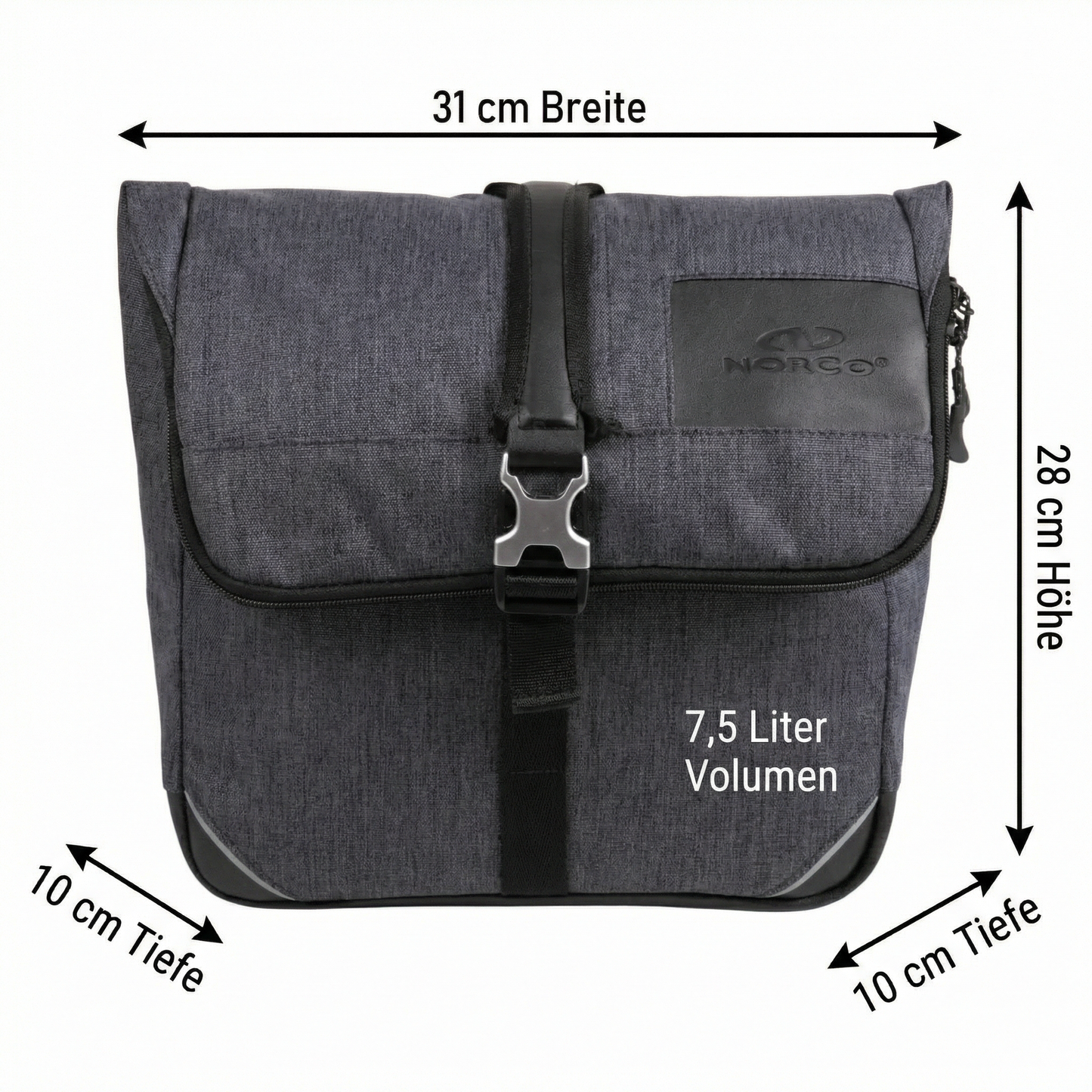 Norco Burnham Lenkertasche mit KlickFix Schultergurt 7,5 Liter Volumen