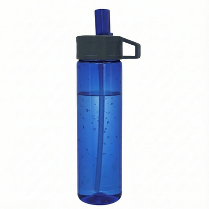 Trinkflasche BPA frei Sport 0,75 L mit Trinkhalm für Freizeit und Aktivitäten
