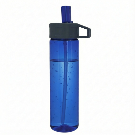 Trinkflasche BPA frei Sport 0,75 L mit Trinkhalm für Freizeit und Aktivitäten